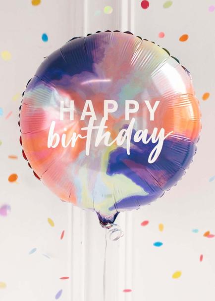 Metallic Balloon "Happy Birthday" Pink