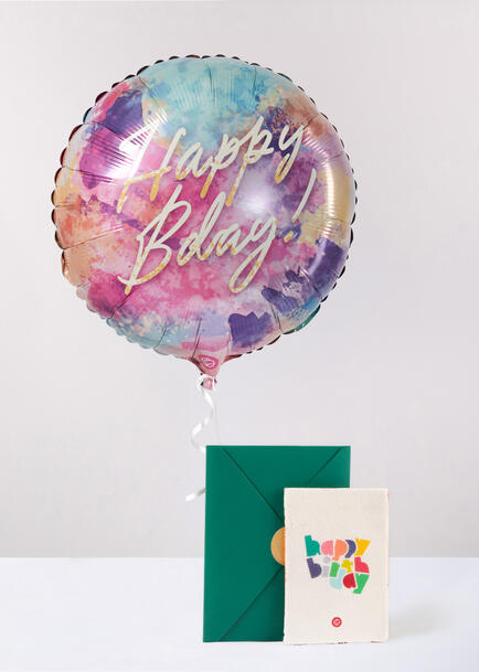 Globo y Oblea "Happy Birthday"
