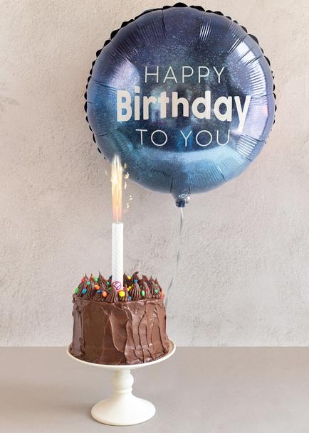 Pastel Cumpleaños Chocolate La Divinata con Globo