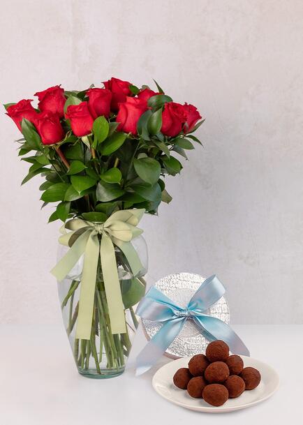 Kit Rosas Rojas con Trufas 