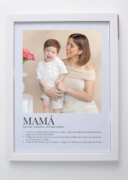 Marco "Definici&oacute;n de Mam&aacute;" Grande en Blanco