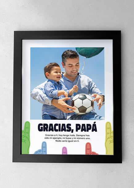 Marco "Gracias Pap&aacute;"  Grande en Negro