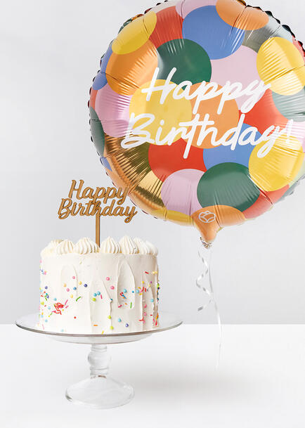 Pastel de Cumpleaños Florence con Globo "Happy Birthday"