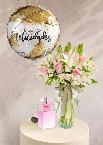 Perfume Bright Crystal con Flores y Globo 