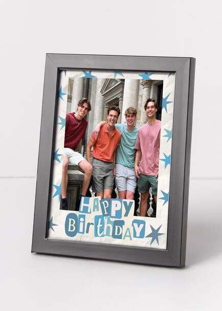 Personaliza Marco Grande Negro "Blue Star Collage"