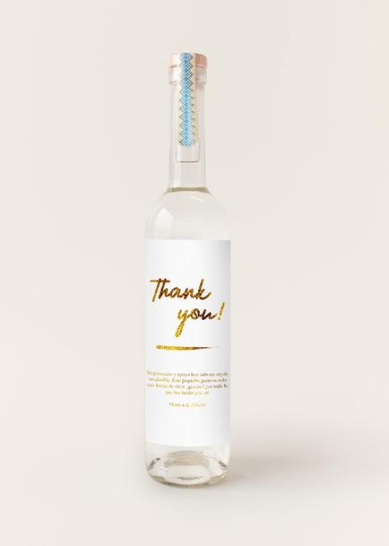 Personaliza Mezcal 400 conejos con etiqueta "Thank you"