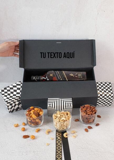 Personaliza Regalo con Whisky y Botanas