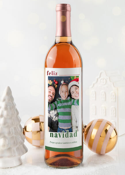 Personaliza Vino Beringer con etiqueta "Feliz Navidad"