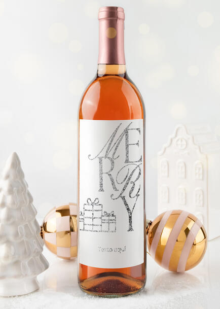 Personaliza Vino Beringer con etiqueta "Merry"