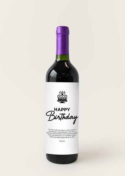 Personaliza Vino Concha y Toro con Etiqueta "Happy Birthday"