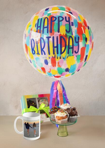 Personaliza taza de 15oz con foto, muffins La Divinata y Globo