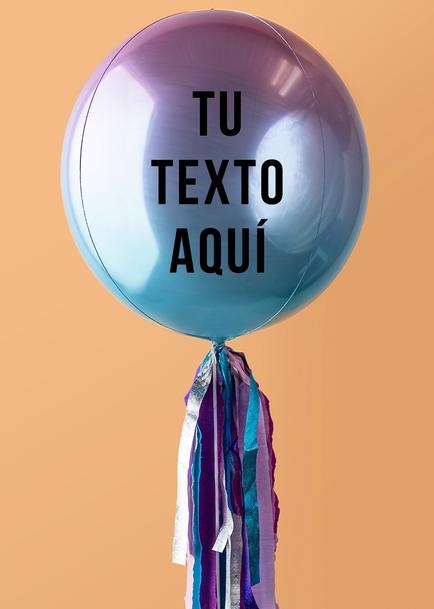 Personaliza tu Globo Esfera Rosa con Azul