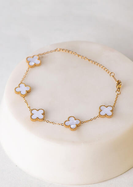 Pulsera Tr&eacute;bol Blanco Amalaya