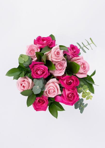 Ramo de 12 Rosas Rosa