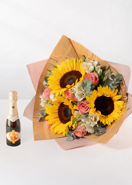 Ramo de Girasoles con Chandon Garden Spritz