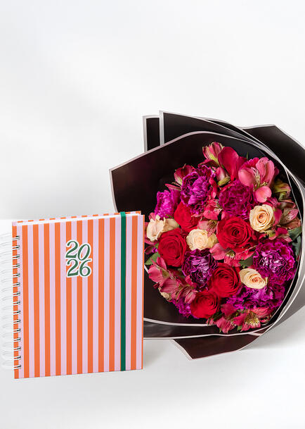 Ramo de Rosas Rojas y Agenda Rosa 2026