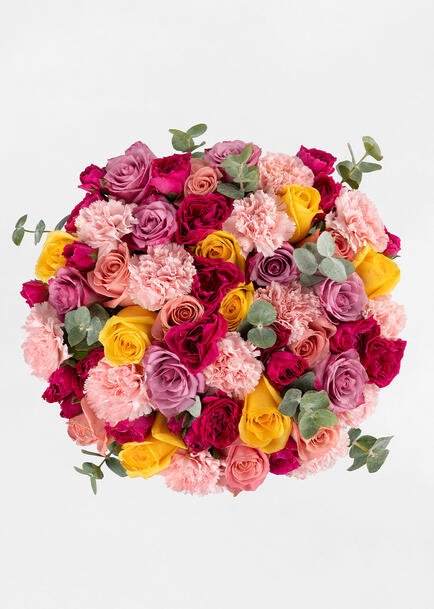 Ramo grande de 16 rosas y mini rosas