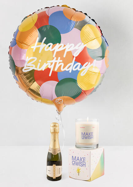 Regalo con Vela, Chandon y Globo