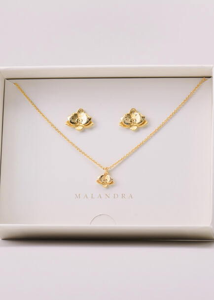 Set Collar y Aretes Orqu&iacute;dea Malandra