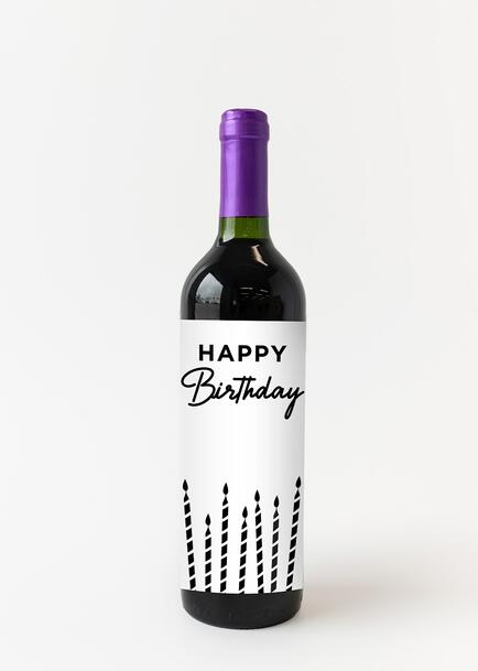 Vino Concha y Toro con etiqueta "Happy birthday"