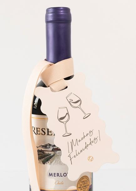 Vino con Distintivo Muchas Felicidades