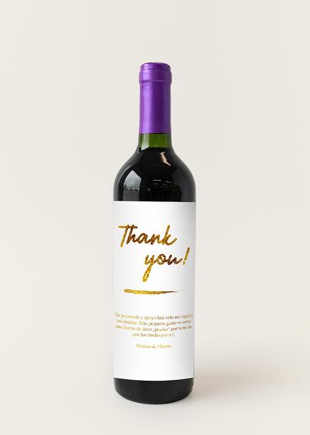 Personaliza Vino concha y toro con etiqueta "Thank you"