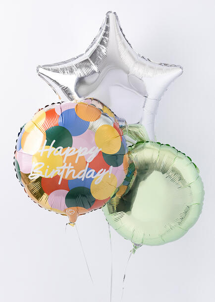 Arreglo de Globos "Happy Birthday" Colores       