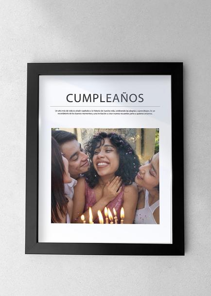 Marco Cumpleaños Grande en Negro