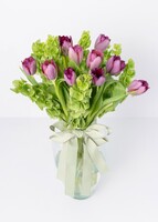 Imagen preview para 10 Tulipanes Morados en Jarrón - 1