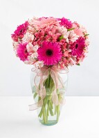 Imagen preview para 12 Gerberas Rosas y Alstroemerias - 1