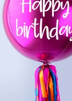 Imagen preview para Globo Esfera Magenta "Happy Birthday" y Bollos Magnolias - 5