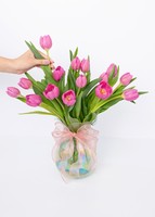 Imagen preview para 15 Tulipanes Fucsia en Jarrón - 2