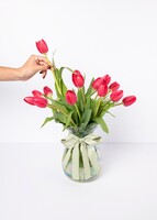 Imagen preview para 15 Tulipanes Rojos en Jarrón - 2