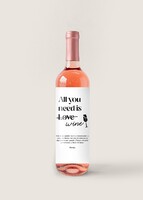Imagen preview para Personaliza Vino Beringer con etiqueta "All you need is love" - 1