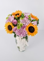 Imagen preview para Arreglo de Girasoles y Rosas Lila - 2