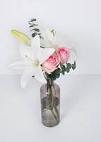 Imagen preview para Violetero con Lily blanca y Rosa claro - 1