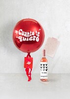 Imagen preview para Personaliza Vino rosado con etiqueta "Te amo" y Globo esfera - 1