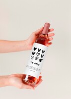 Imagen preview para Personaliza Vino rosado con etiqueta "Te amo" y Globo esfera - 4
