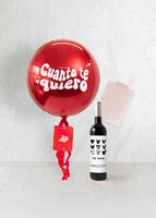 Imagen preview para Personaliza Vino tinto con etiqueta "Te amo" y Globo esfera - 1