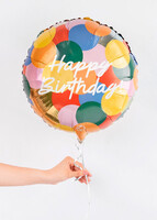 Imagen preview para Planta de la Buena Vibra con Pastel de Cumpleaños La Divinata y Globo ''Happy Birthday'' - 5