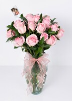 Imagen preview para 24 Rosas Rosa Claro con mini foto - 1