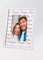 Imagen preview para Personaliza Marco Blanco Grande "I Love You" - 5