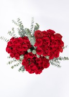 Imagen preview para 50 rosas rojas en jarrón negro - 4