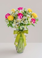 Imagen preview para 8 Rosas de Colores y Alstroemerias - 1