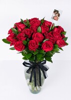 Imagen preview para Arreglo de 24 Rosas Rojas con Mini Foto - 1