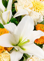 Imagen preview para Arreglo de Casablancas y Margaritas con Mini Foto - 4