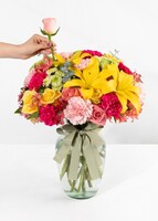 Imagen preview para Arreglo de Claveles Rosas y Rosas con mini foto - 2