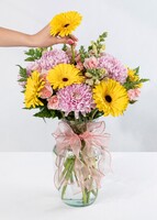 Imagen preview para Arreglo de Gerberas Amarillas y Roxanas - 2