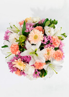 Imagen preview para Arreglo de Gerberas y Margaritas Lila con Mini Foto - 3