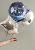 Imagen preview para Arreglo de Globos "Happy Birthday" Azul - 2